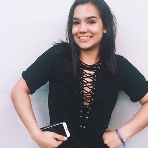 Lace up short sleeve shirt